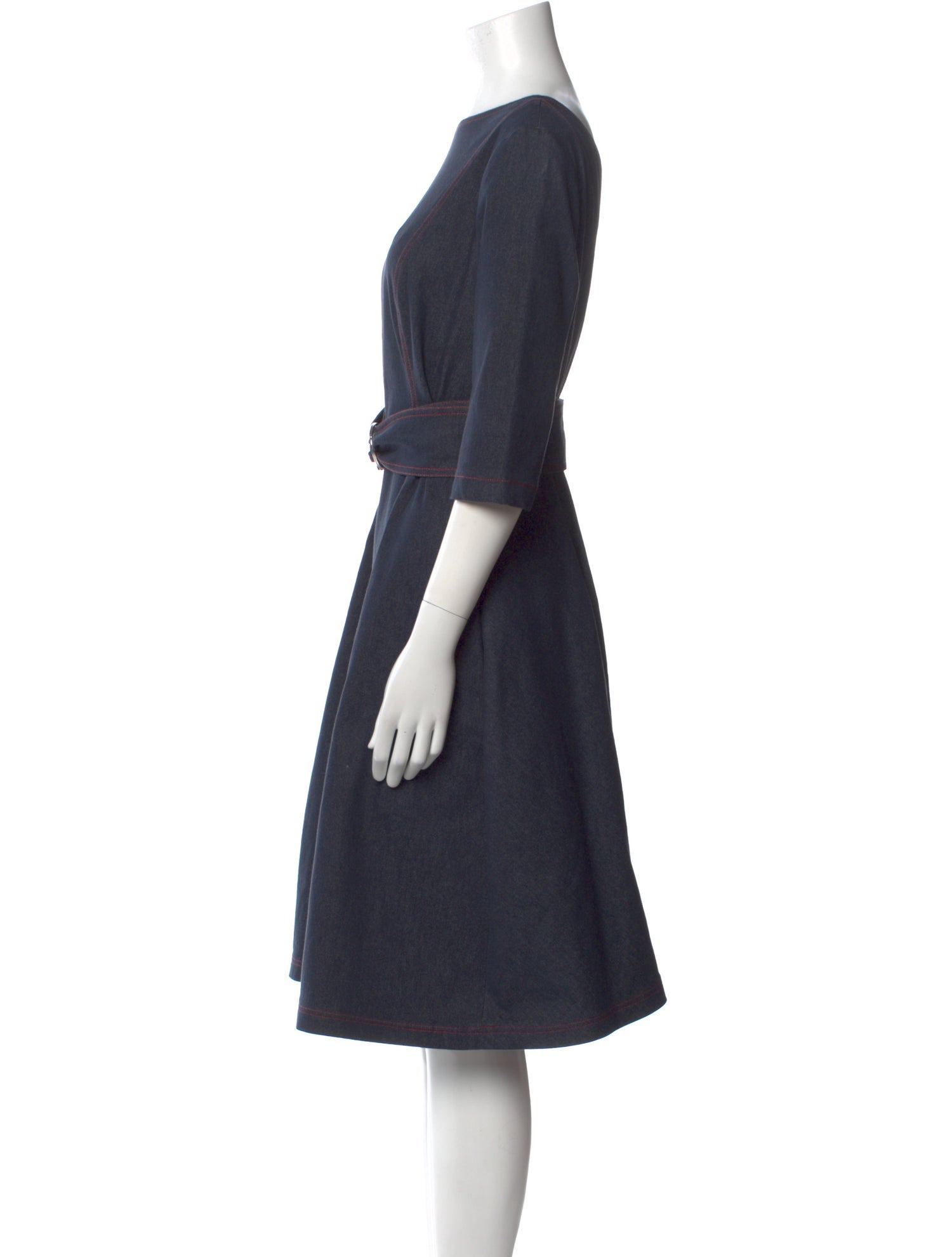 Talbot Runhof Bateau Neckline Knee-Length Dress