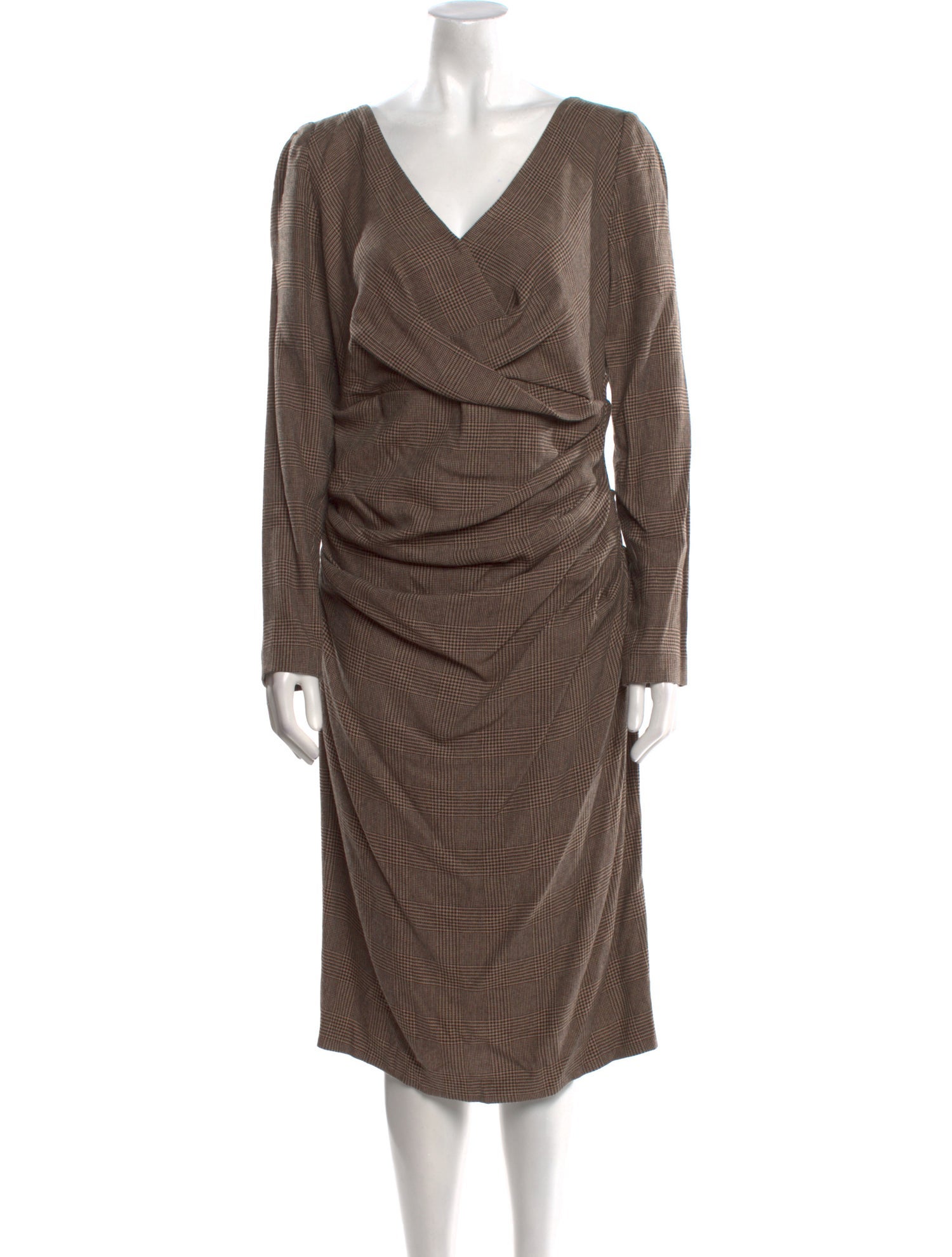 Talbot Runhof V-Neck Midi Length Dress
