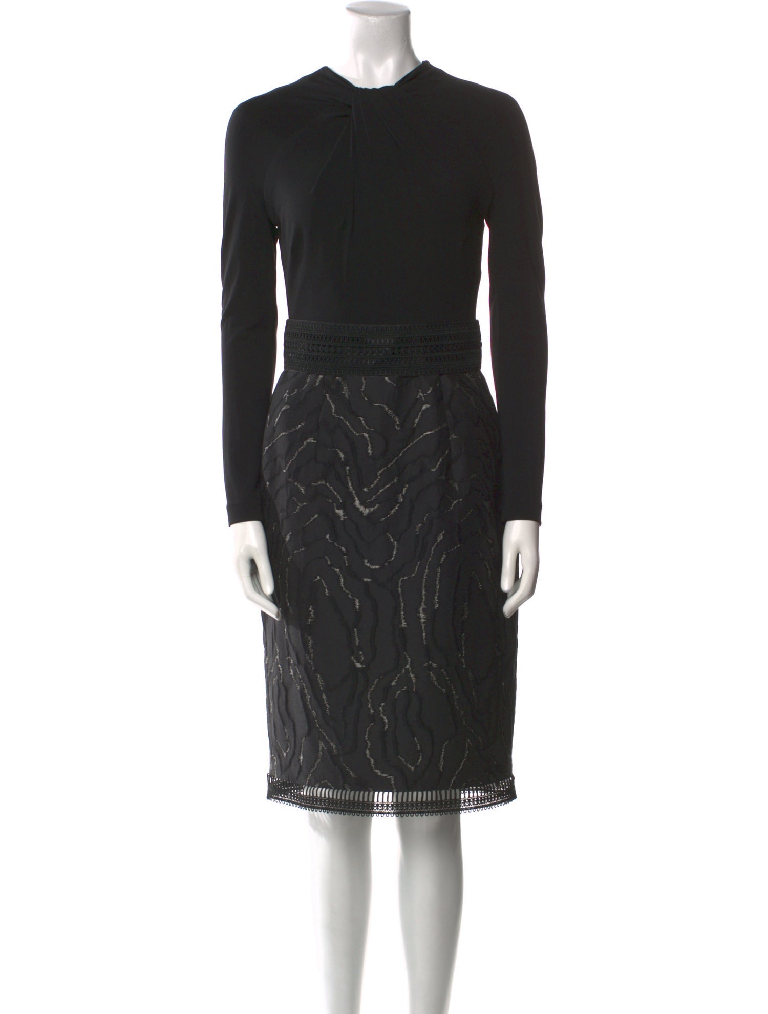 Talbot Runhof Crew Neck Knee-Length Dress