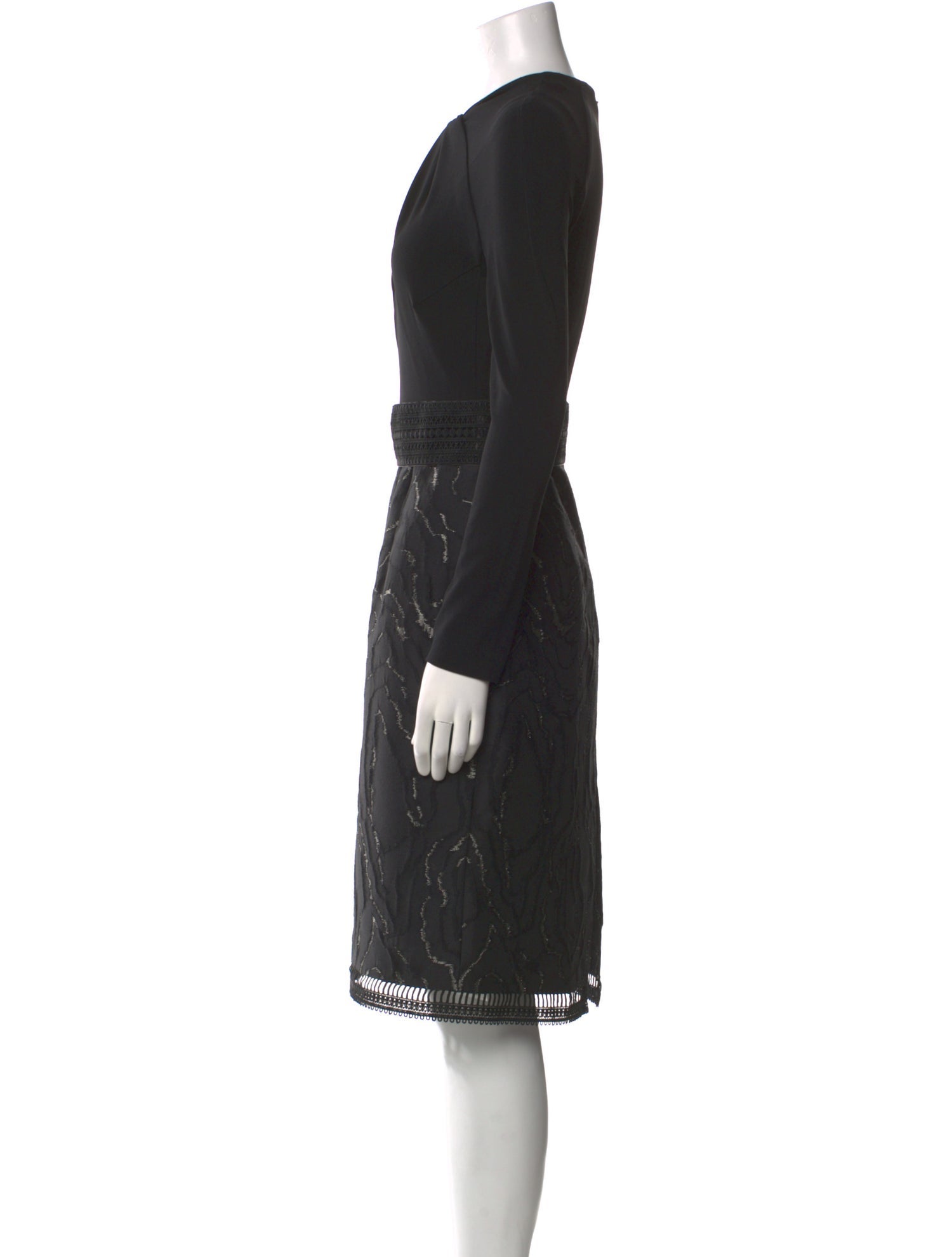Talbot Runhof Crew Neck Knee-Length Dress