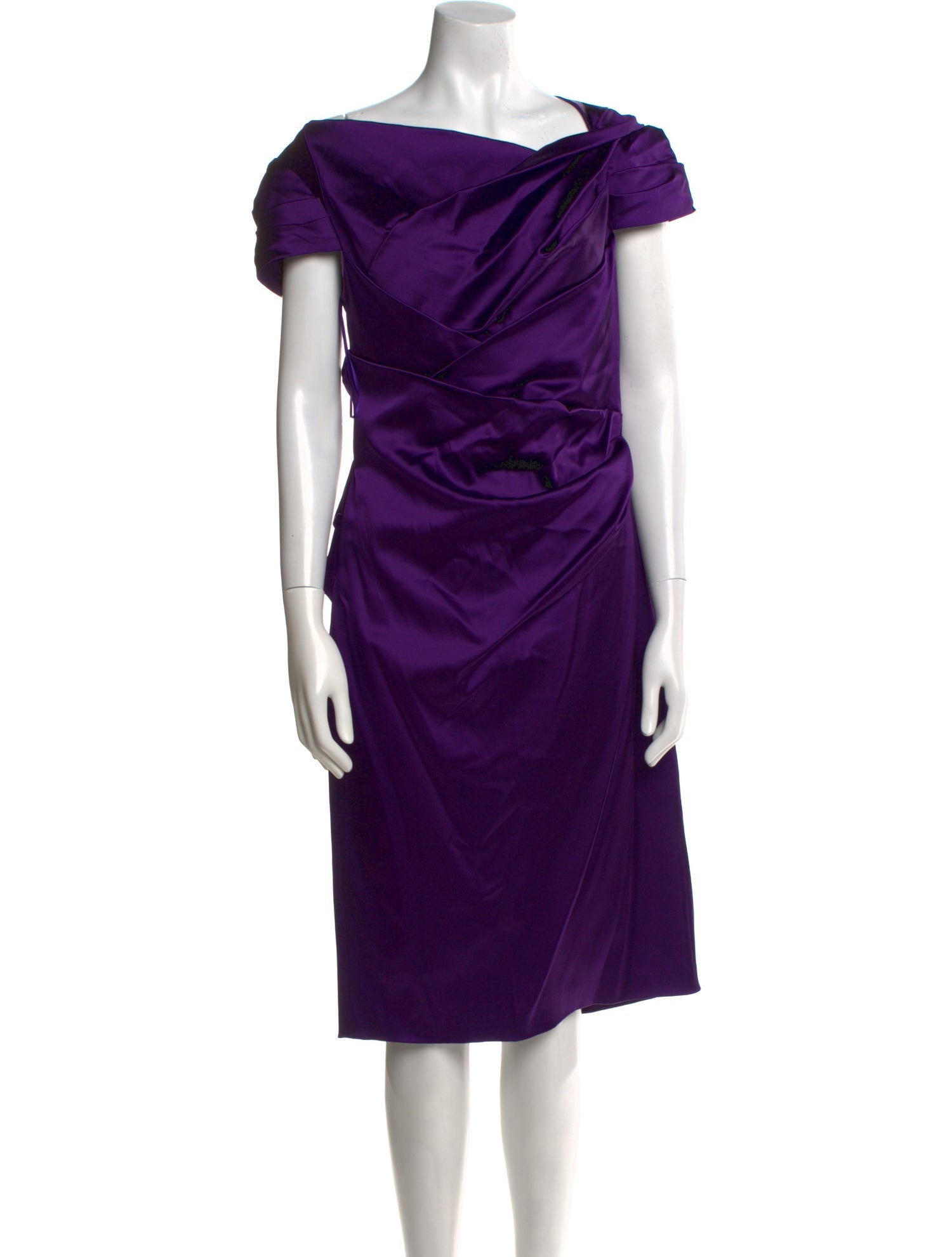 Talbot Runhof Cowl Neck Midi Length Dress