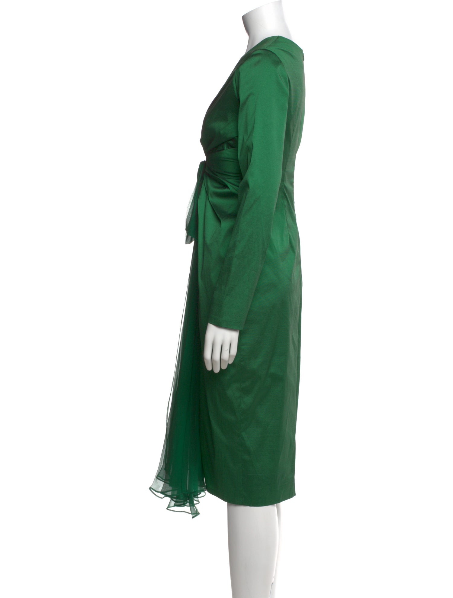talbot runhof green dress Talbot Runhof Draped Cape Dress | Green