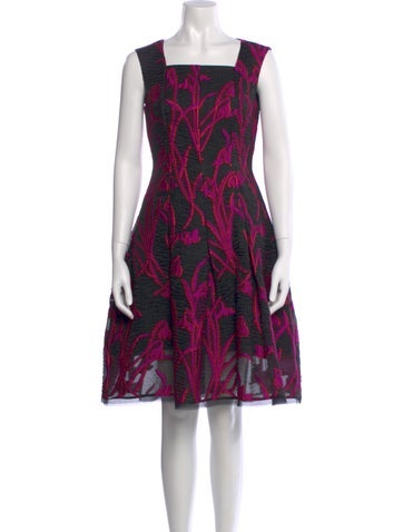 Pre-owned Talbot Runhof Printed Knee-length Dress In Multi