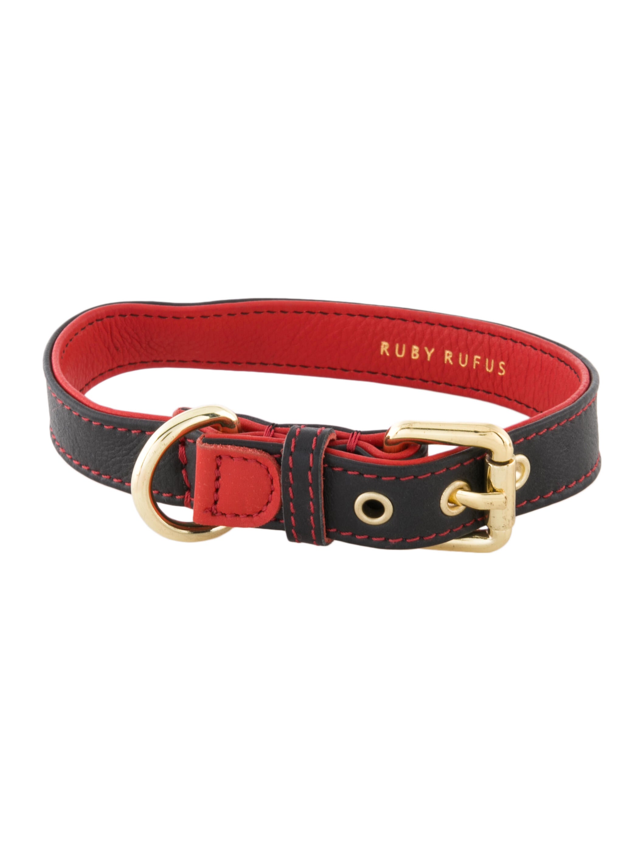 Ruby Rufus Leather Dog Collar & Leash Set