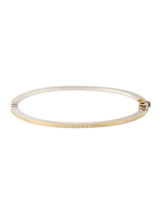 Rene Escobar Two-Tone Diamond Bangle Bracelet