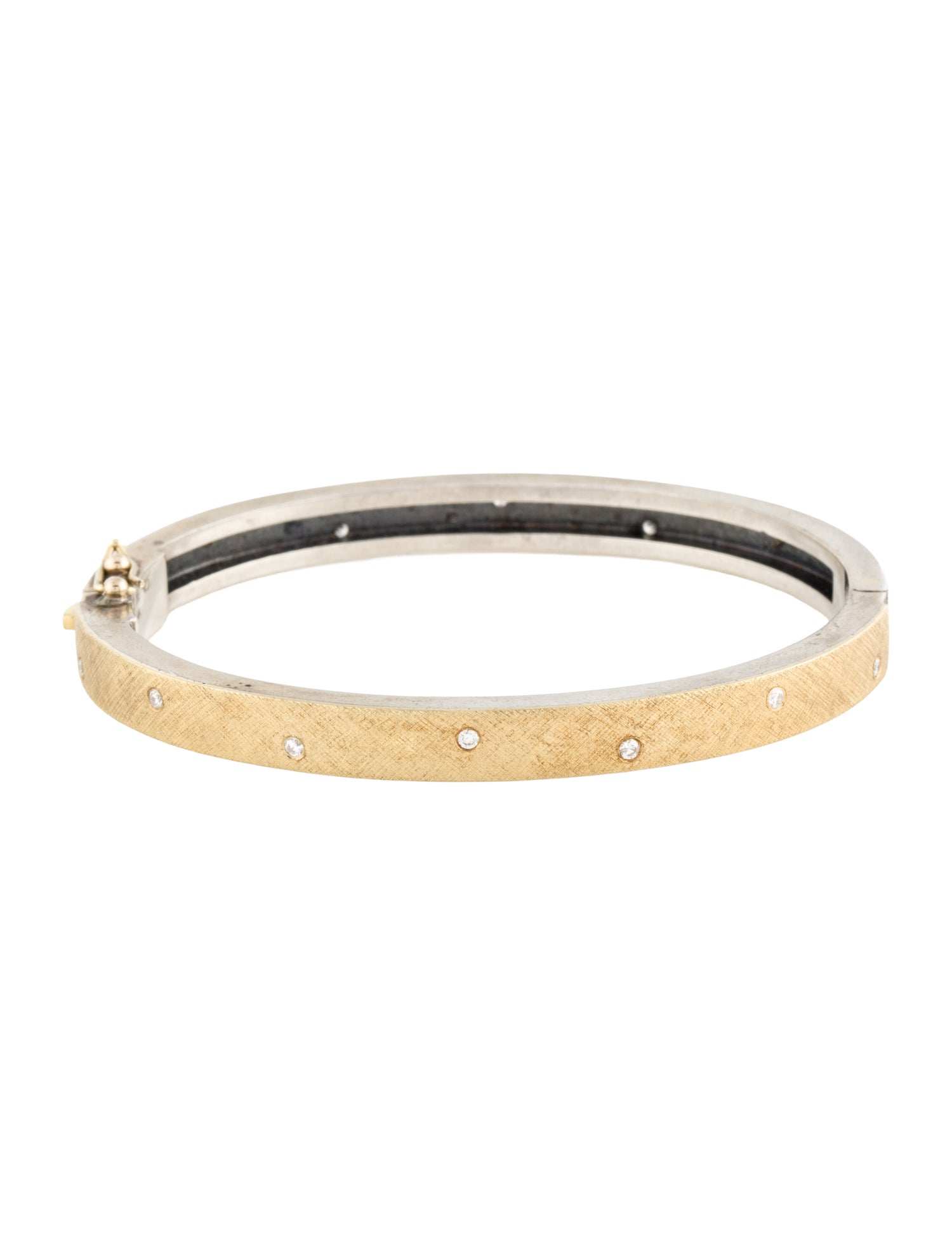 Rene Escobar Diamond Carol Hinged Bangle Bracelet