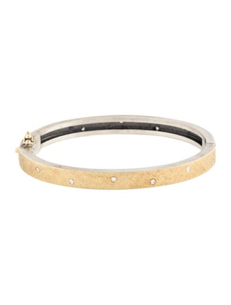Rene Escobar Diamond Carol Hinged Bangle Bracelet
