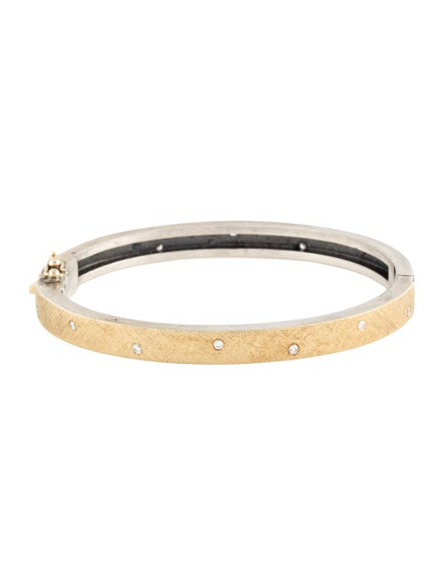 Rene Escobar Diamond Carol Hinged Bangle Bracelet