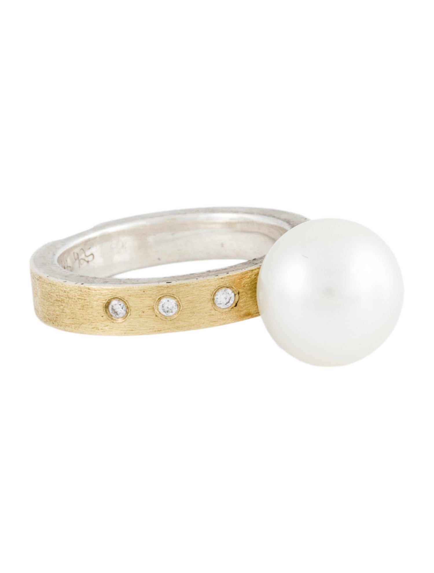 Rene Escobar Pearl & Diamond Ring