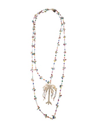 Rosantica Tropical Palm Tree Double Strand Pendant Necklace