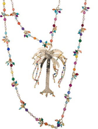 Rosantica Tropical Palm Tree Double Strand Pendant Necklace