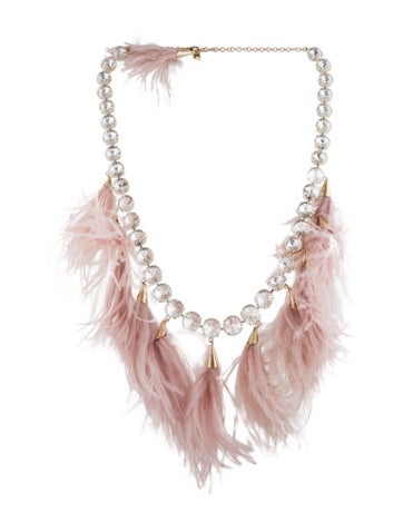 Rosantica Collar Crystal & Feather Necklace