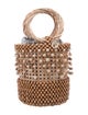 Rosantica Straw Beaded-Accent Bucket Bag