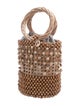 Rosantica Straw Beaded-Accent Bucket Bag