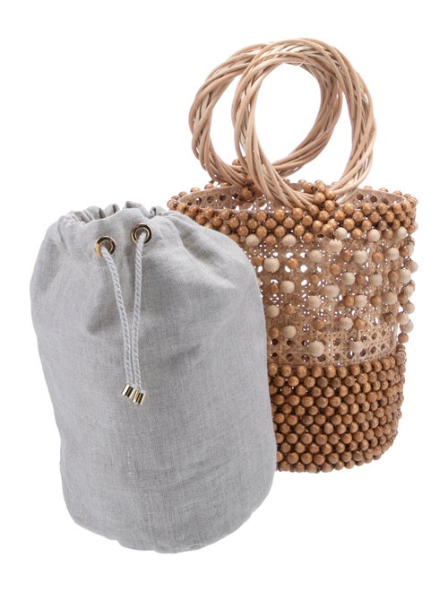 Rosantica Straw Beaded-Accent Bucket Bag