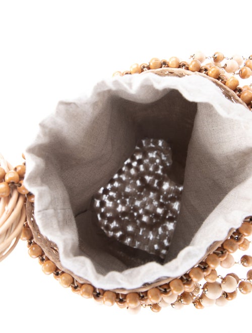 Rosantica Straw Beaded-Accent Bucket Bag