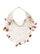Rosantica Pearl & Fabric Flower Choker Cape
