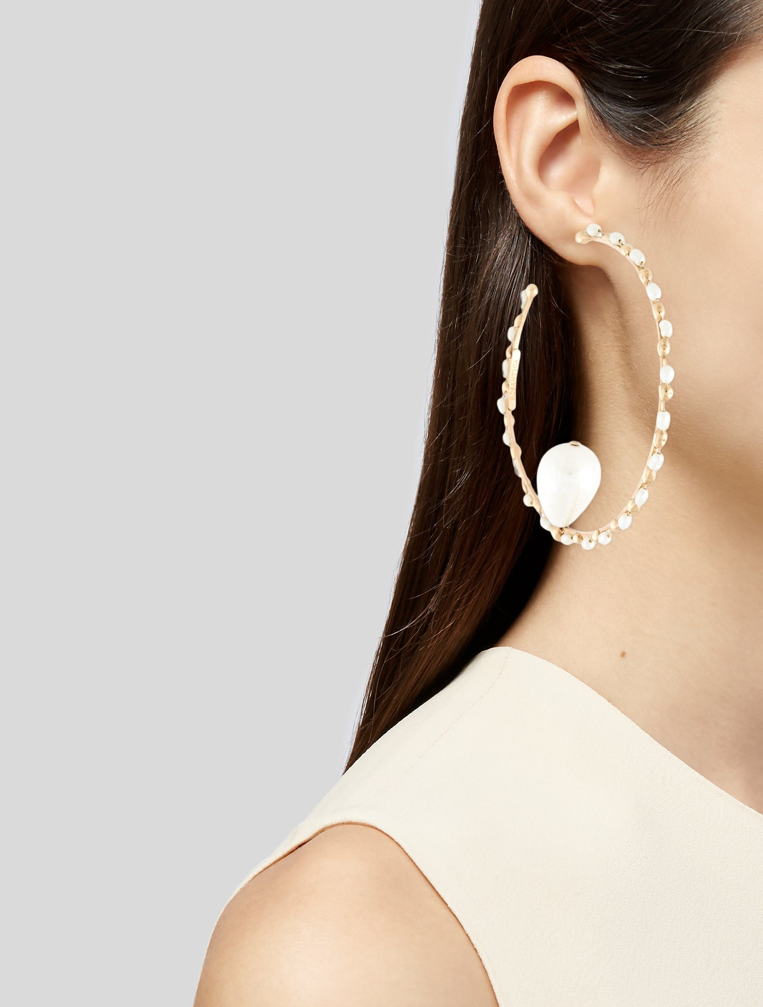 Rosantica Pearl & Faux Pearl Hoop Earrings
