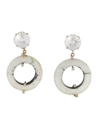 Rosantica Crystal & resin Clip-On Drop Earrings