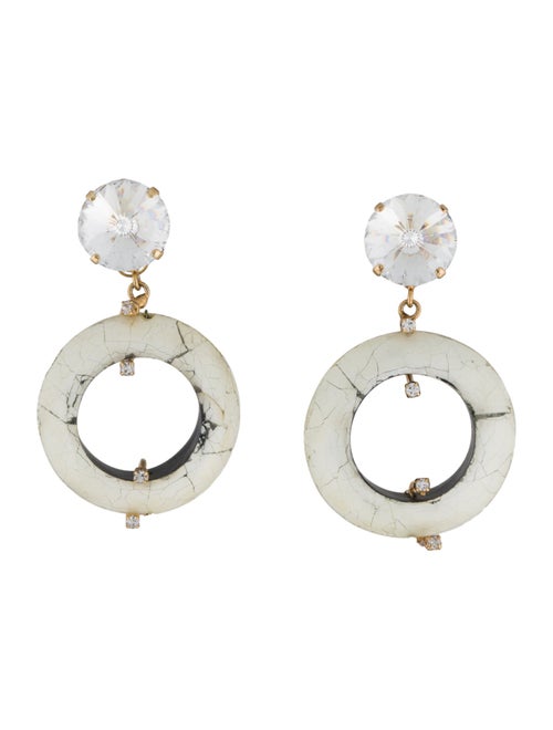 Rosantica Crystal & resin Clip-On Drop Earrings