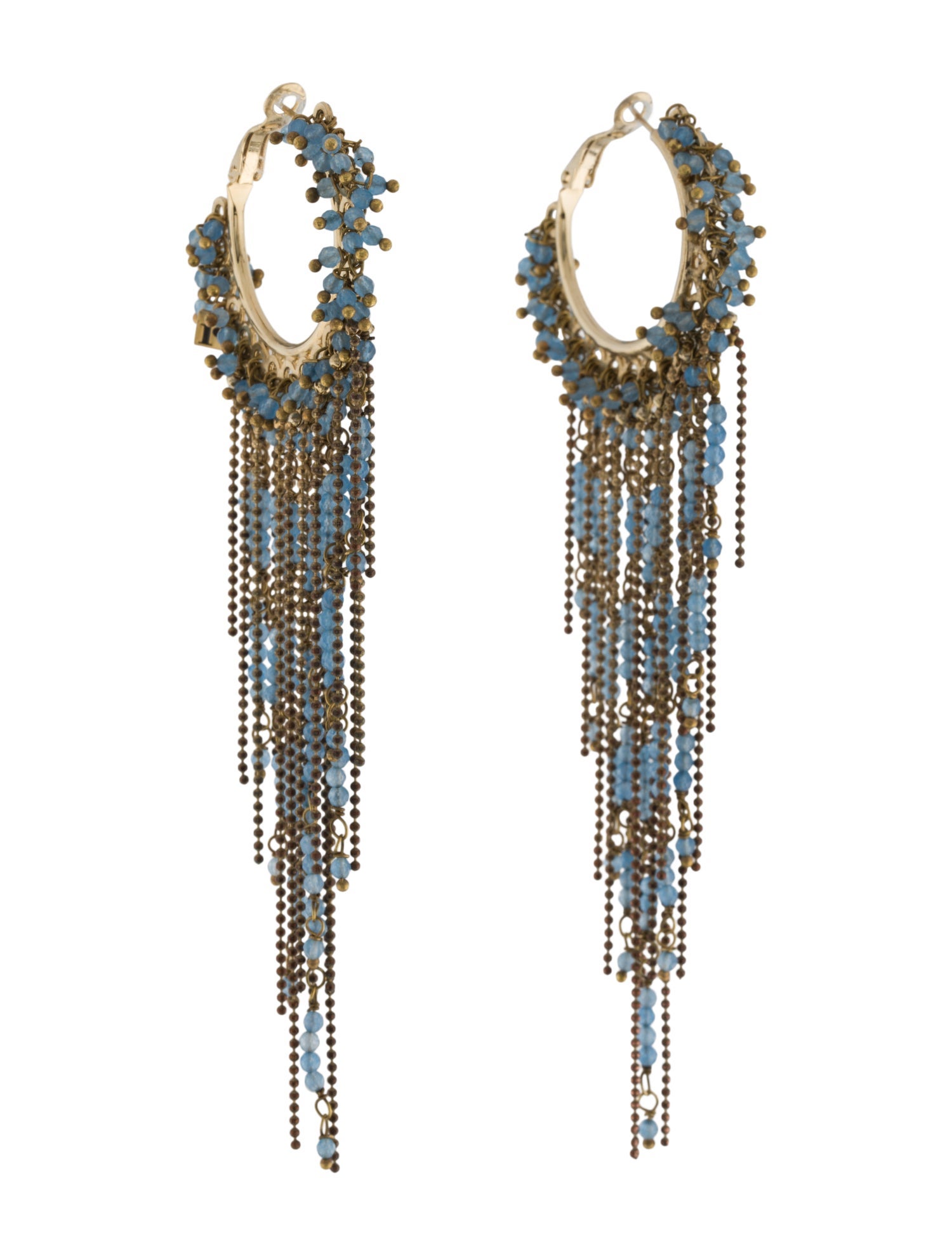 Rosantica Beaded Fringe Hoop Earrings