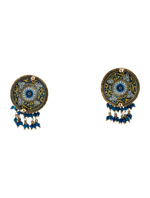 Rosantica Enamel Beaded Clip-On Earrings
