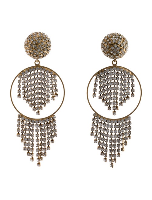 Rosantica Crystal Fringe Chandelier Drop Clip On Earrings