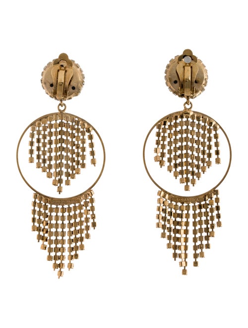 Rosantica Crystal Fringe Chandelier Drop Clip On Earrings