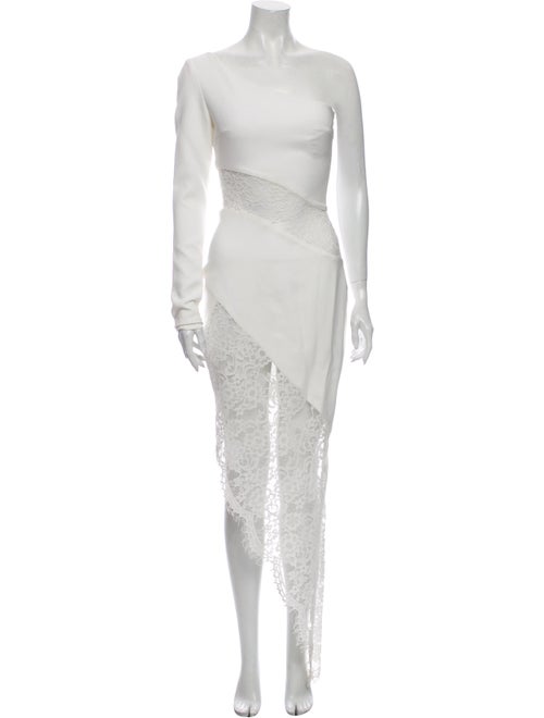 Rasario One-Shoulder Long Dress w/ Tags White