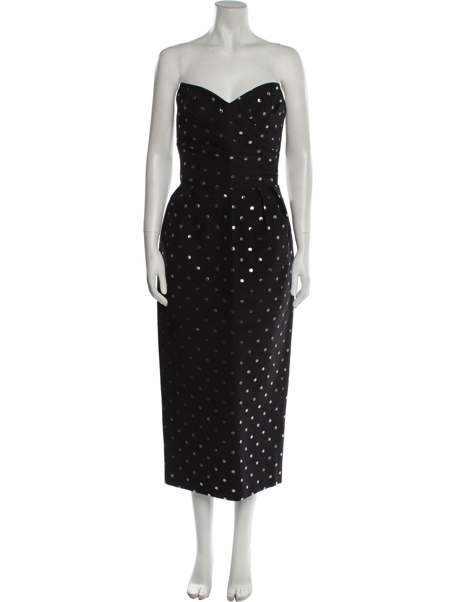 Rasario Polka Dot Print Midi Length Dress
