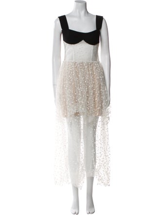 Rasario Colorblock Pattern Long Dress