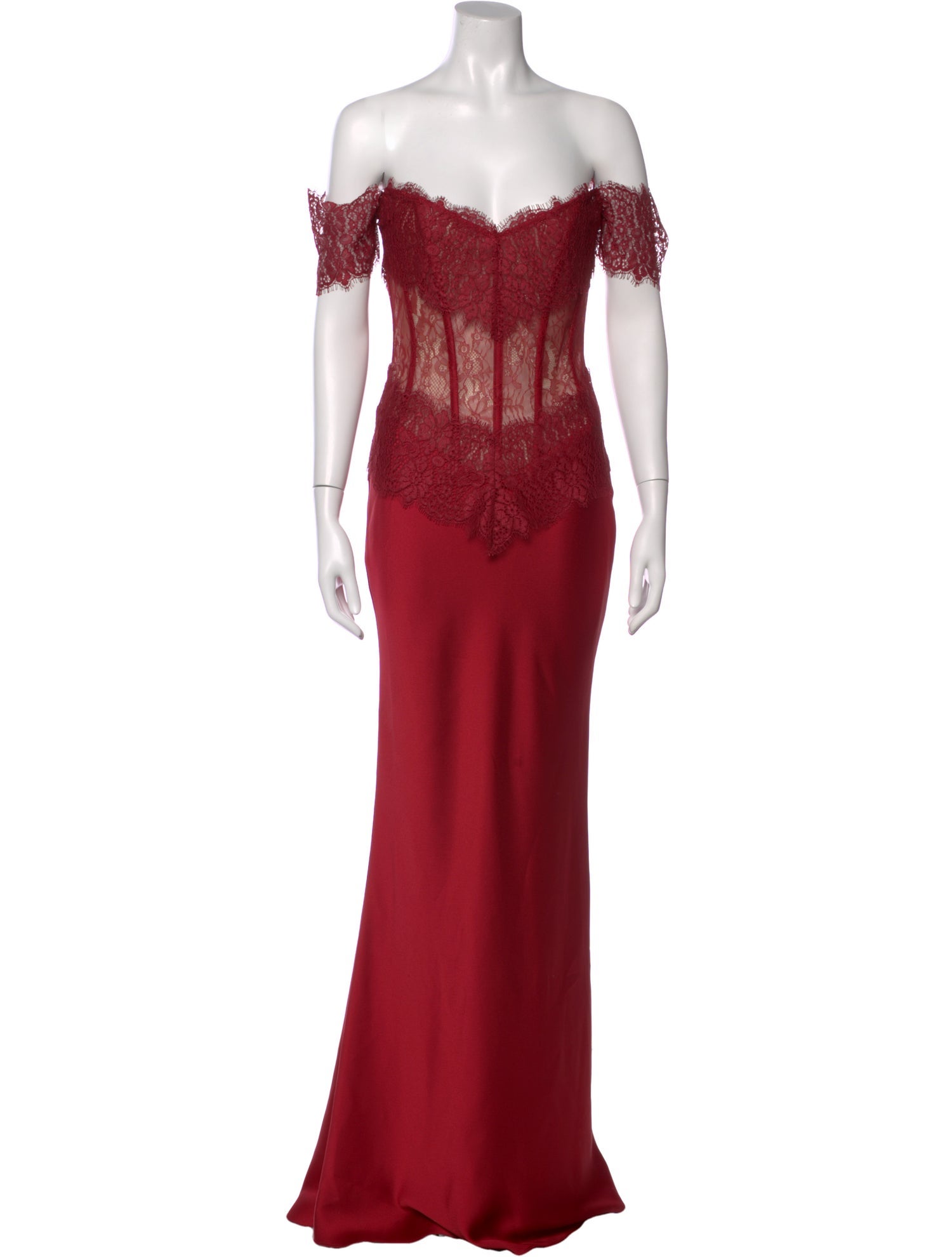 rasario red dress Lace and satin corset maxi dress Color: Burgundy RASARIO Online Boutique 42 (FR) / Burgundy