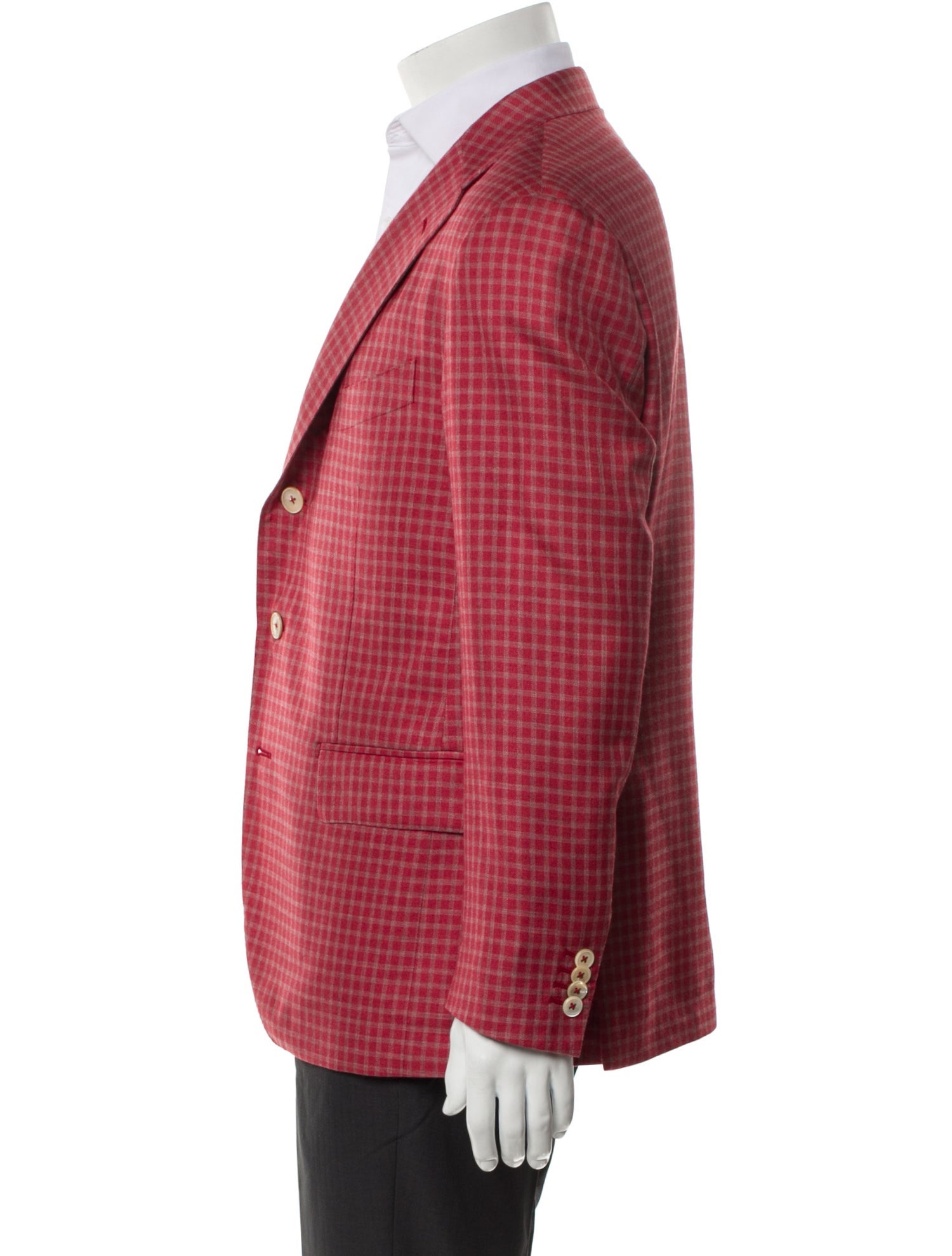 Sartoria Rossi Wool Plaid Print Blazer