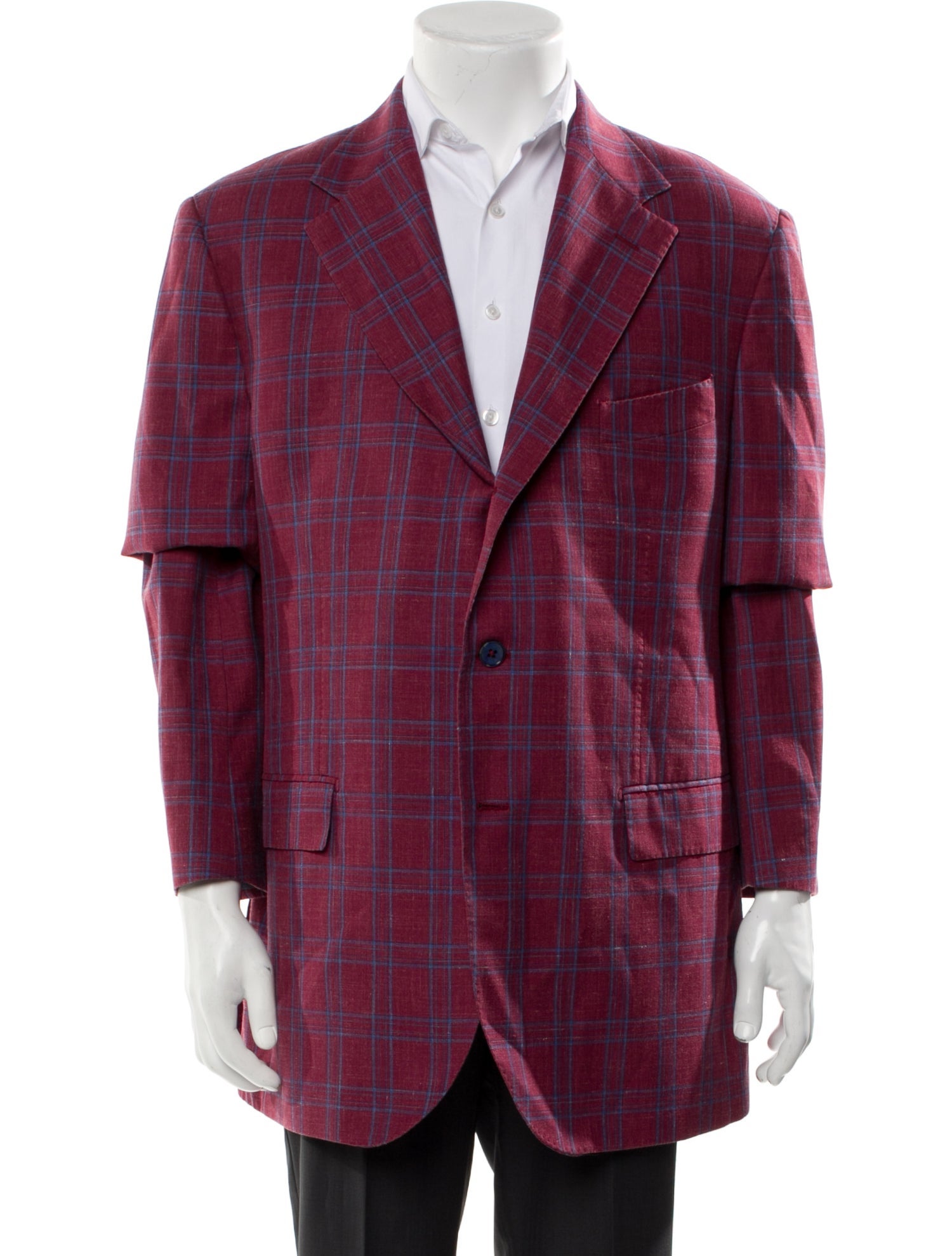 Sartoria Rossi Wool Plaid Print Blazer