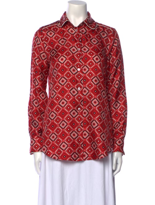 F.R.S. For Restless Sleepers Silk Printed Button-Up Top