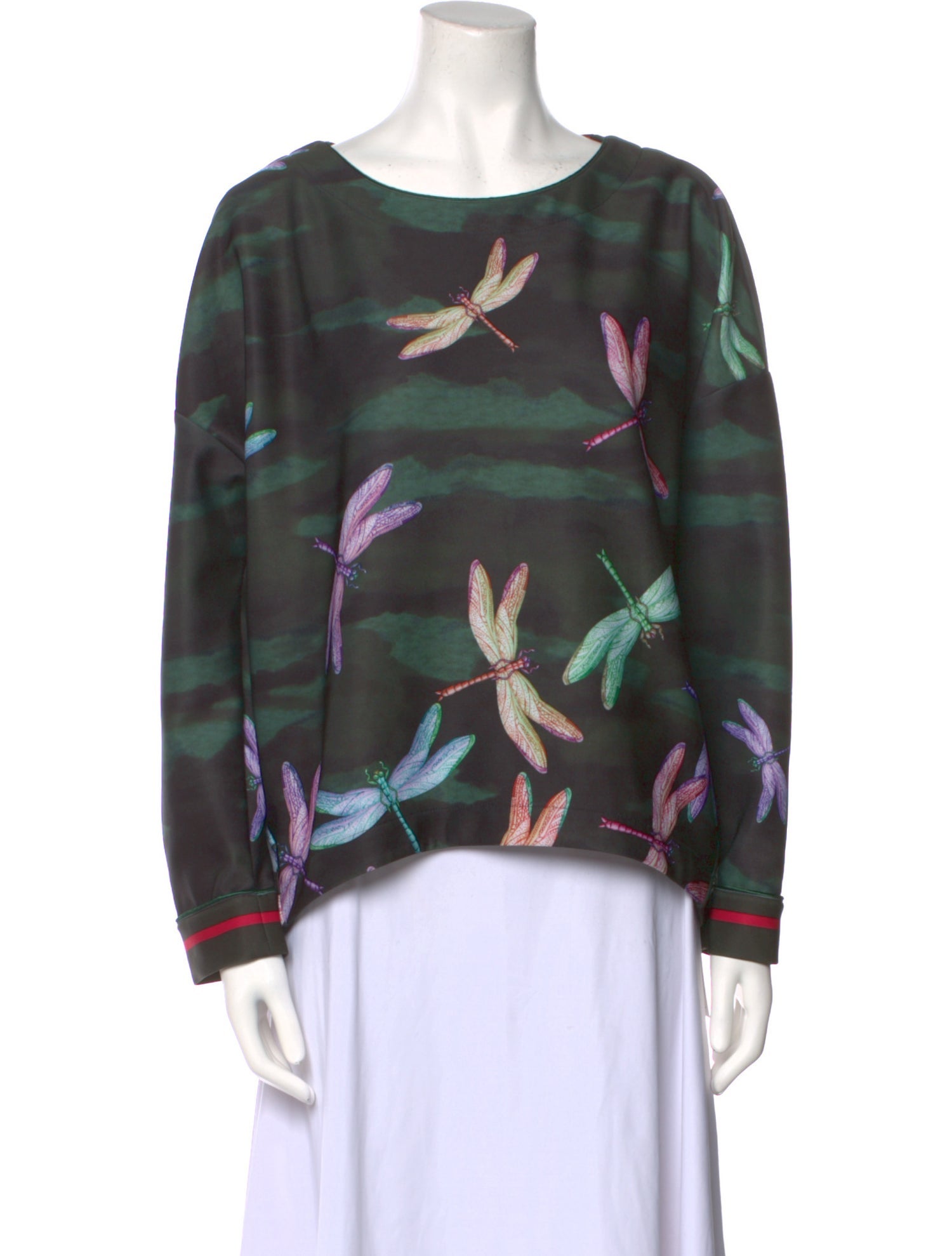 F.R.S. For Restless Sleepers Printed Bateau Neckline Blouse