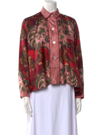 F.R.S. For Restless Sleepers Silk Floral Print Button-Up Top