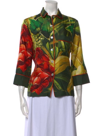 F.R.S. For Restless Sleepers Silk Printed Button-Up Top