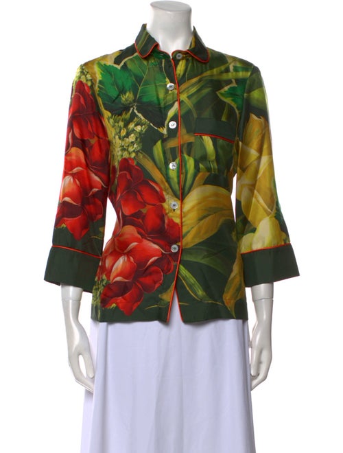 F.R.S. For Restless Sleepers Silk Printed Button-Up Top