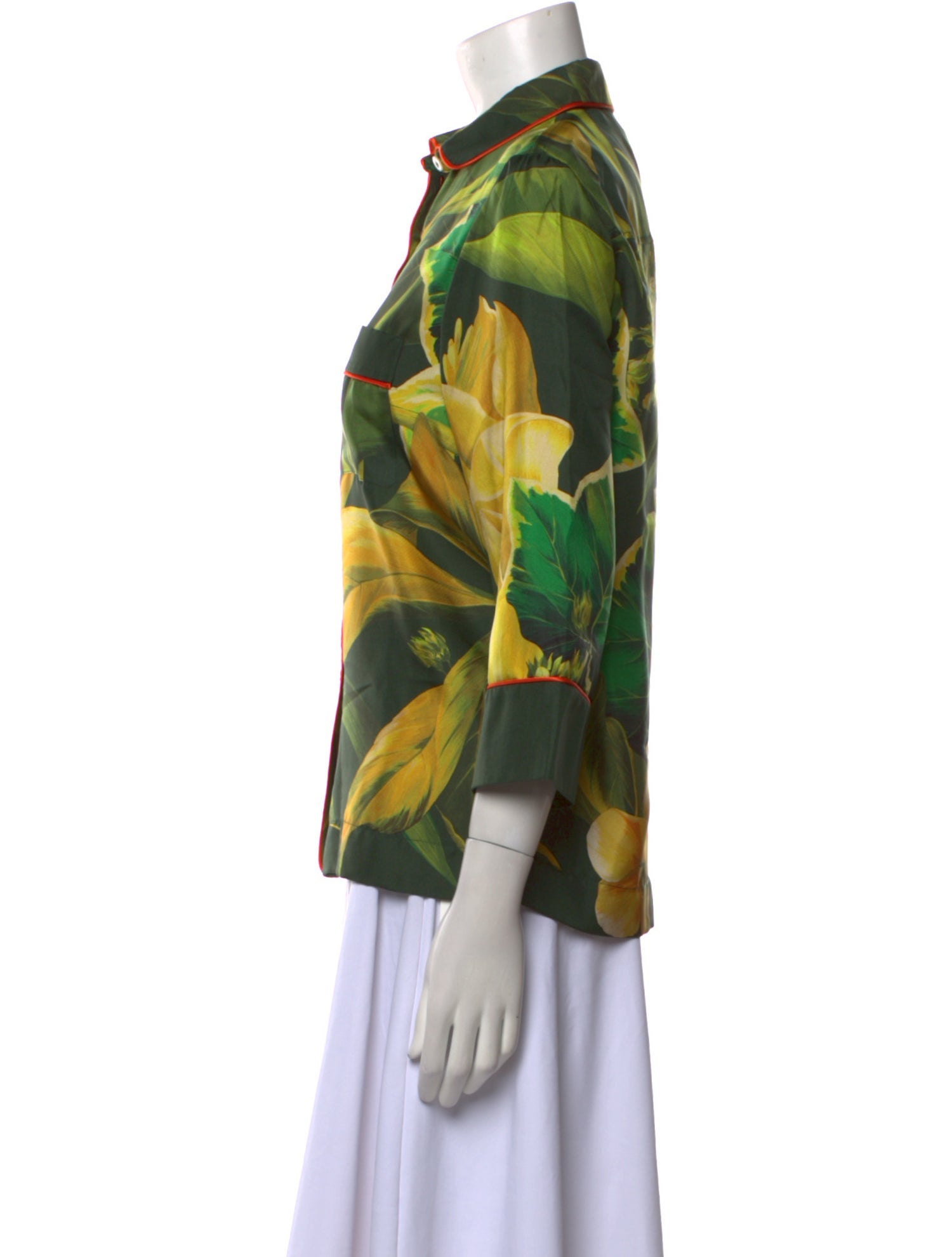 F.R.S. For Restless Sleepers Silk Printed Button-Up Top
