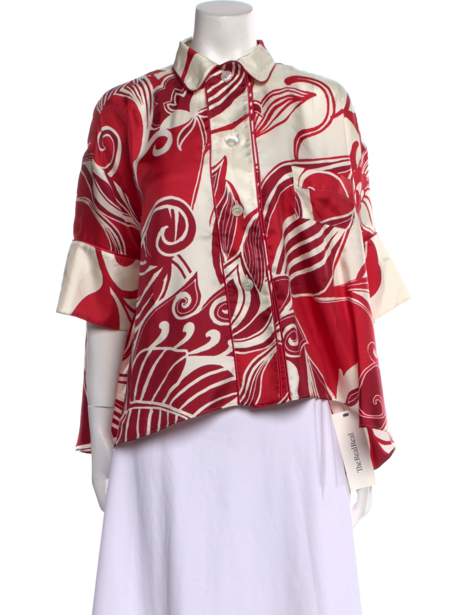 F.R.S. For Restless Sleepers Silk Printed Button-Up Top w/ Tags