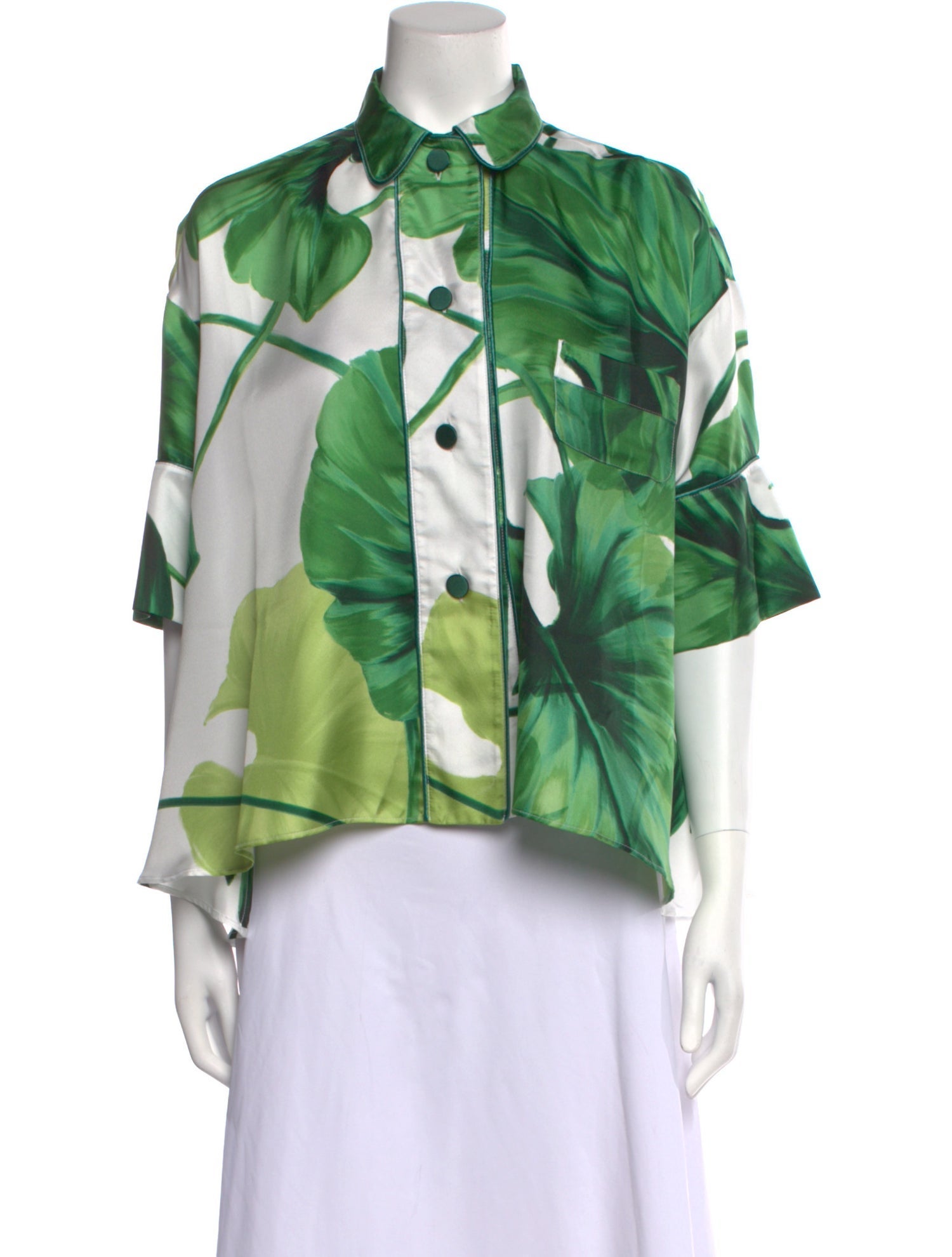 F.R.S. For Restless Sleepers Silk Printed Button-Up Top w/ Tags