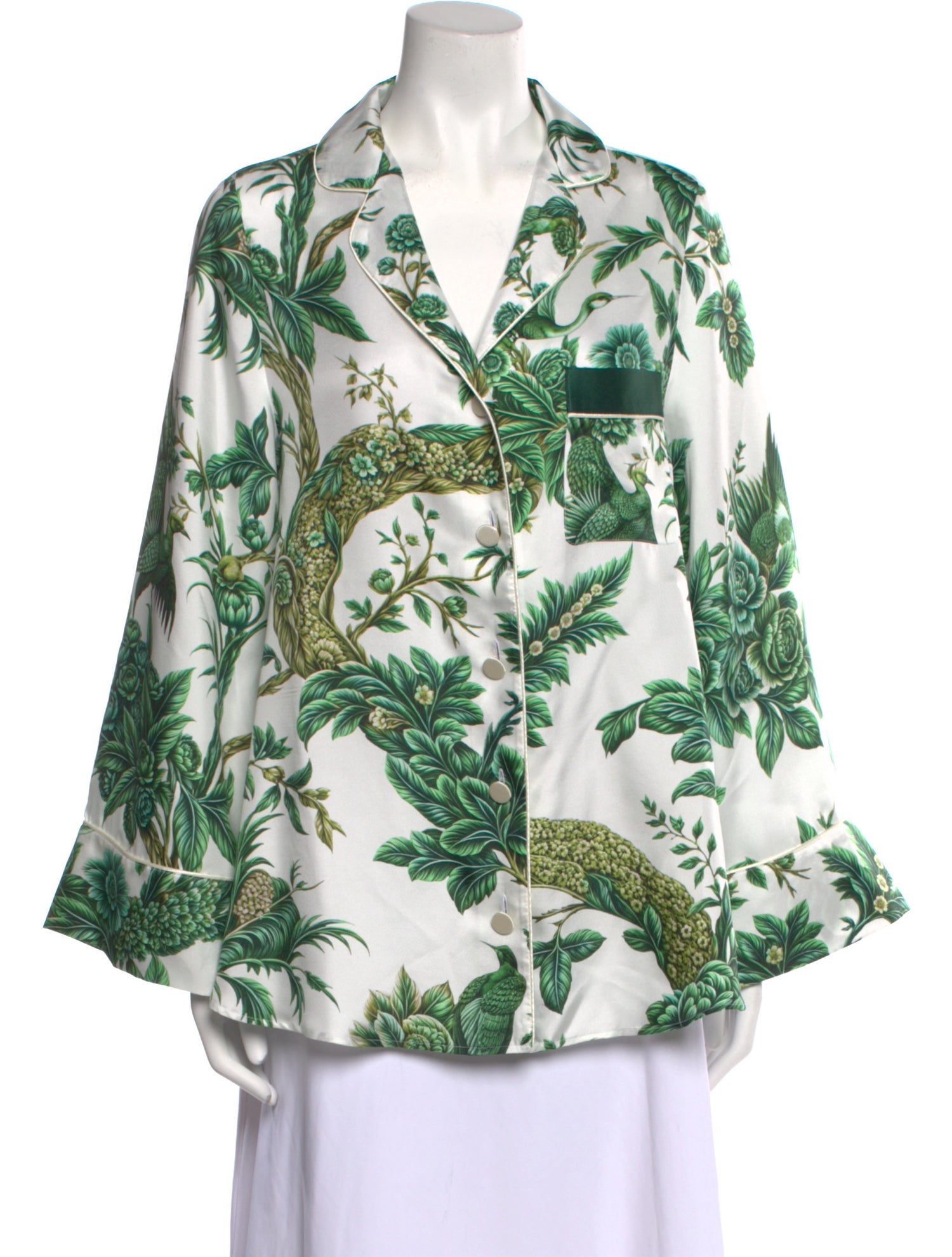F.R.S. For Restless Sleepers Silk Printed Button-Up Top w/ Tags