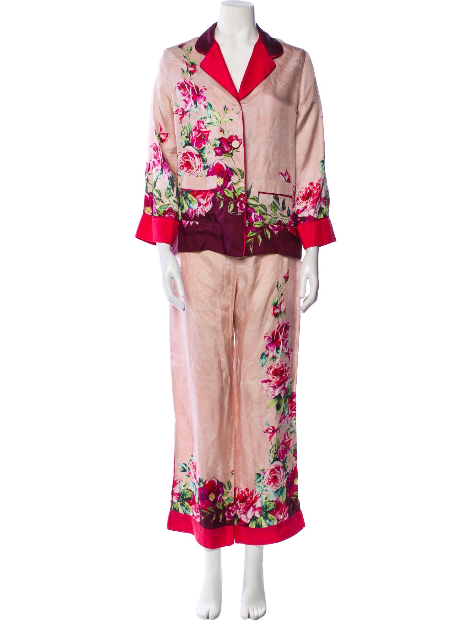 F.R.S. For Restless Sleepers Silk Floral Print Pajamas