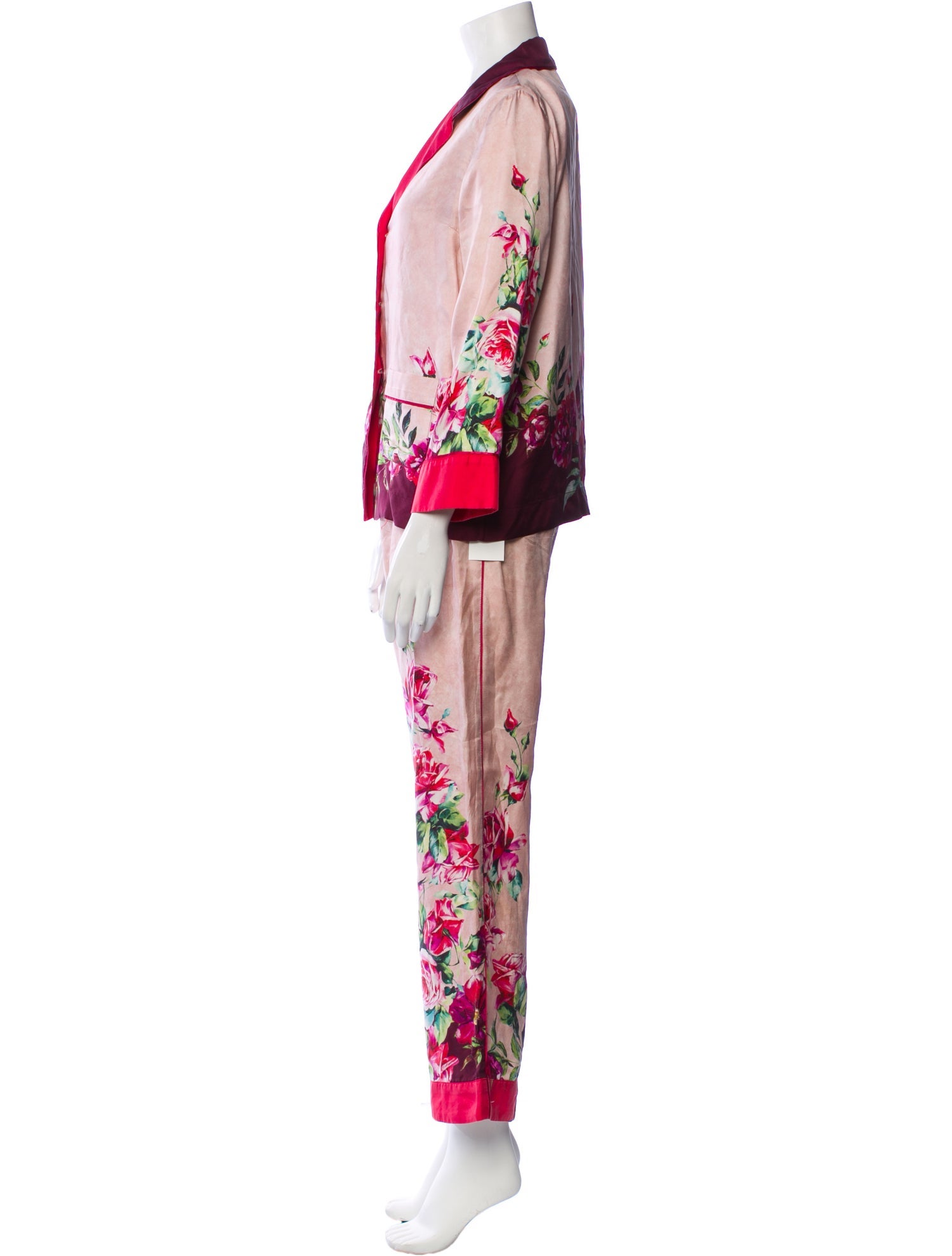 F.R.S. For Restless Sleepers Silk Floral Print Pajamas