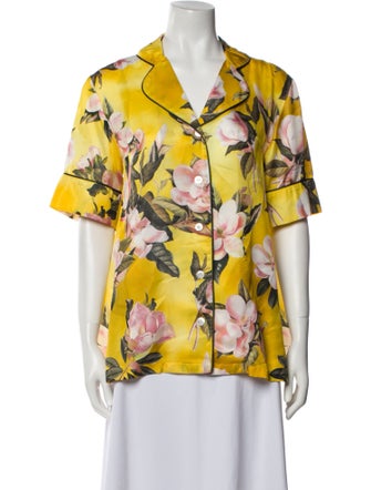 F.R.S. For Restless Sleepers Floral Print Short Sleeve Blouse