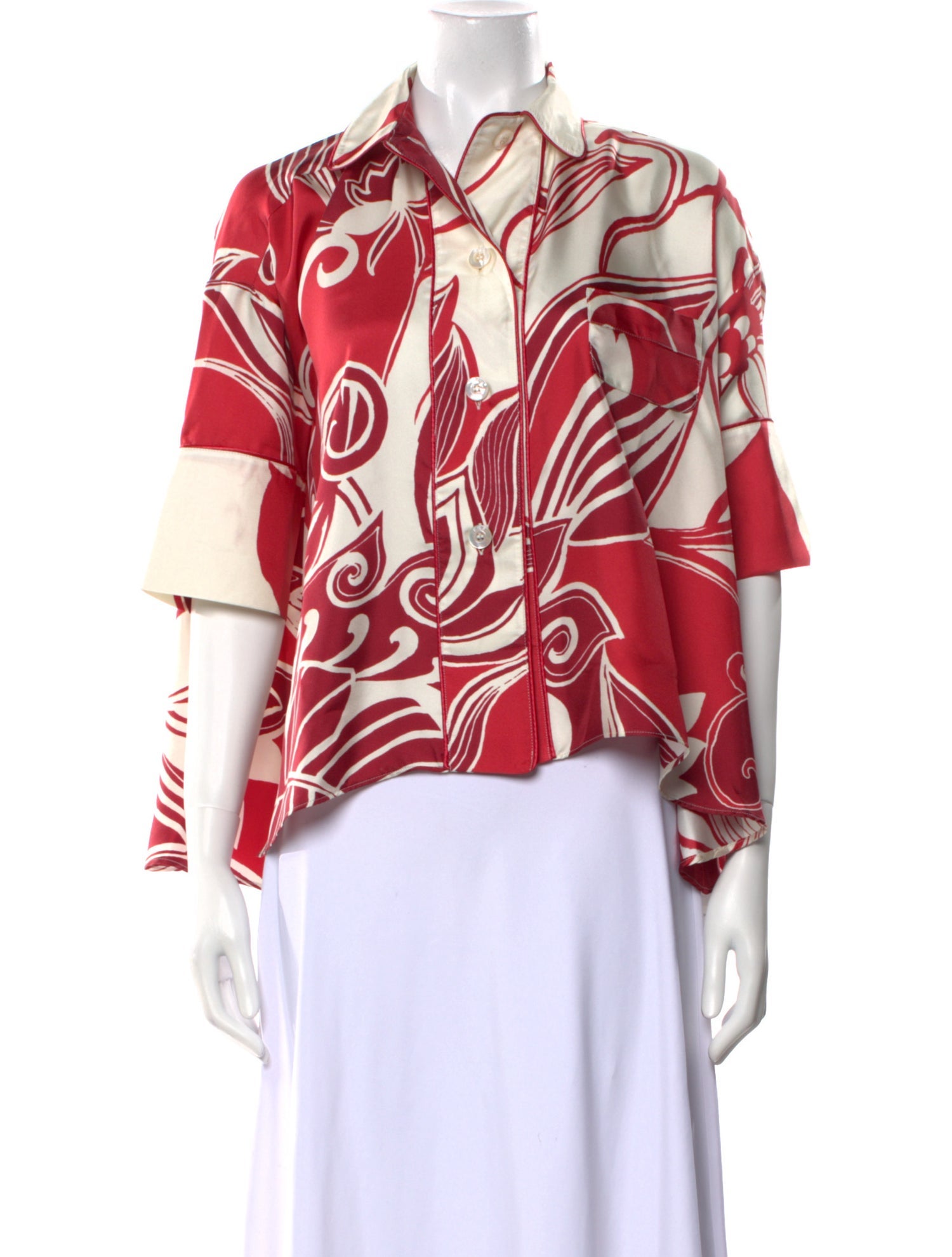 F.R.S. For Restless Sleepers Silk Printed Button-Up Top w/ Tags