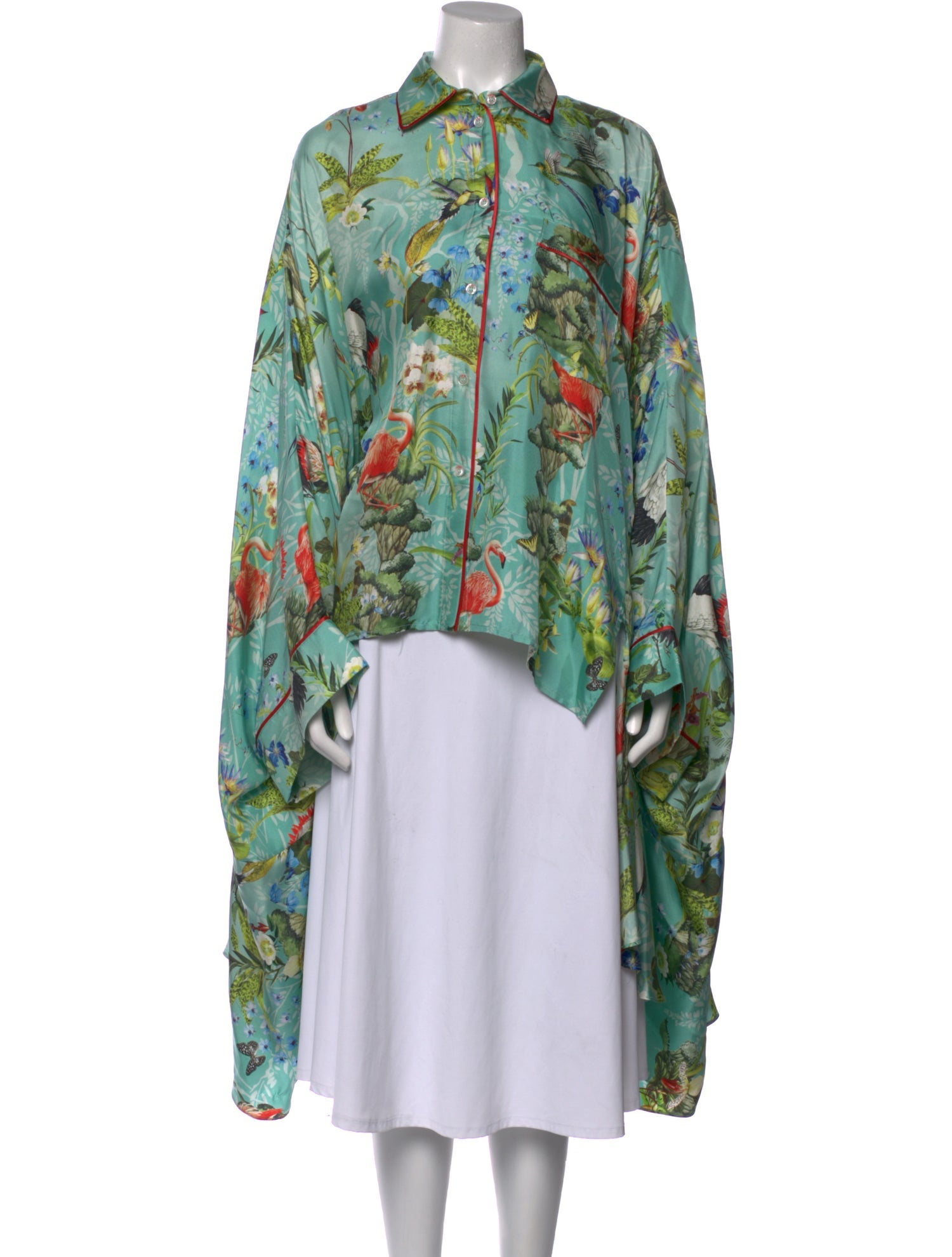 F.R.S. For Restless Sleepers Silk Floral Print Button-Up Top