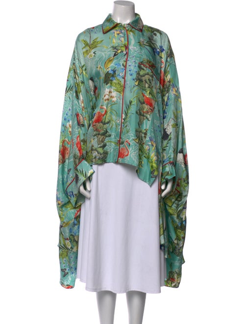 F.R.S. For Restless Sleepers Silk Floral Print Button-Up Top