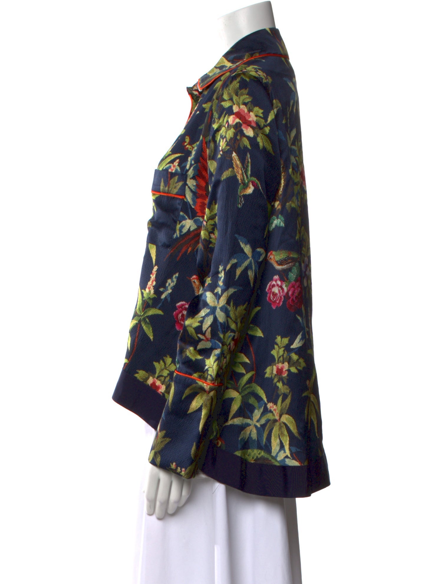 F.R.S. For Restless Sleepers Silk Floral Print Button-Up Top